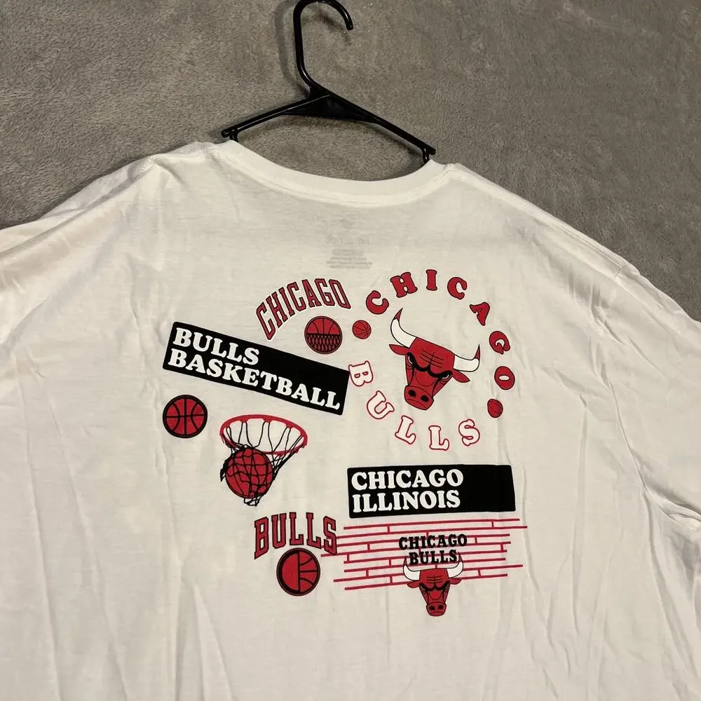Chicago Bulls Shirt Mens 2XL White NBA Basketball Graphic Tee Short Sleeve - Picture 7 of 8